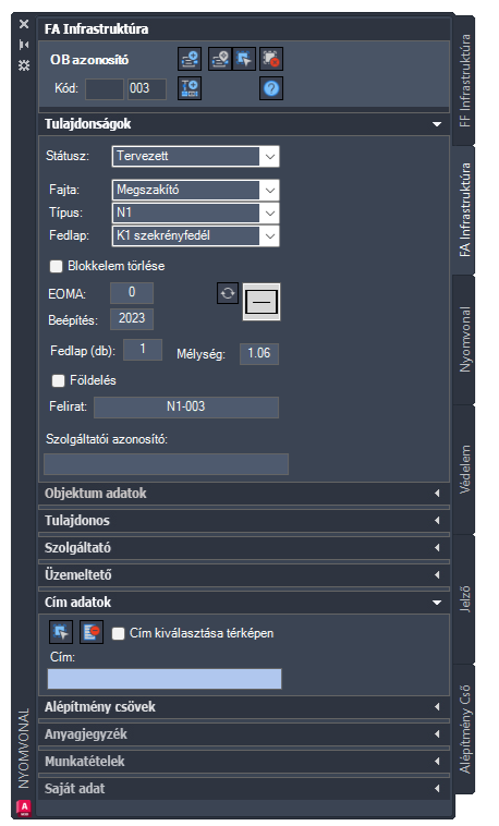 FA infrastruktúra panel