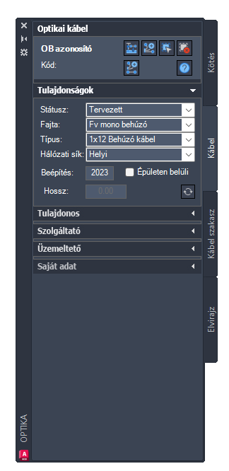 Optikai kábel paletta