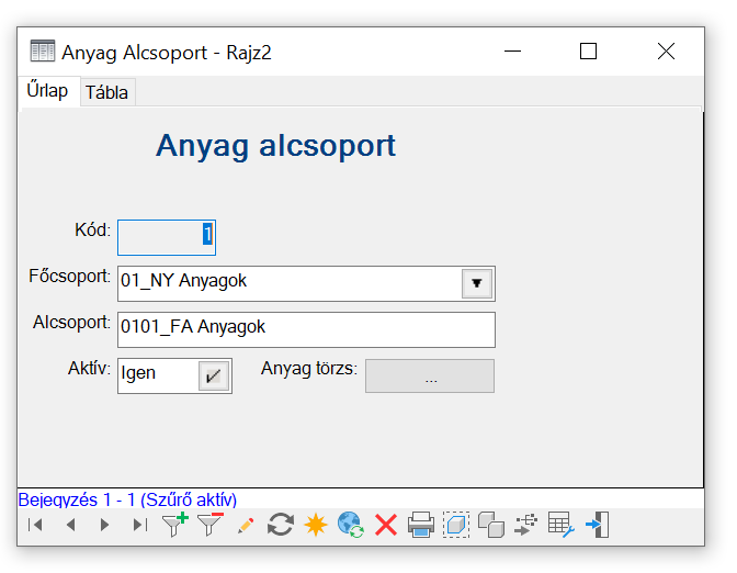 Anyag alcsoport