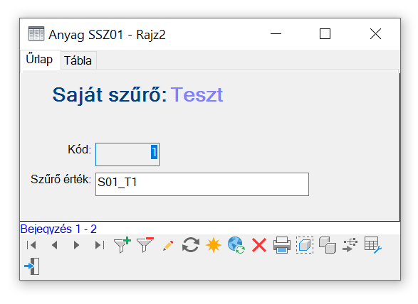 Saját szűrő beállítása