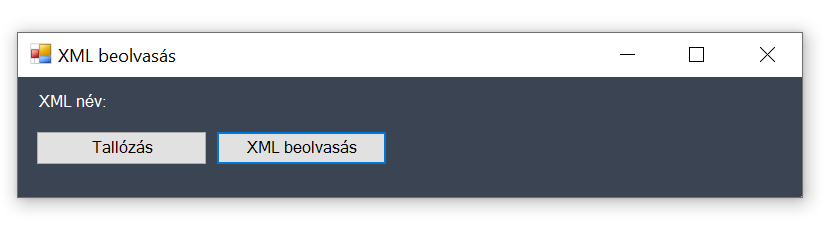 XML beolvasás panel