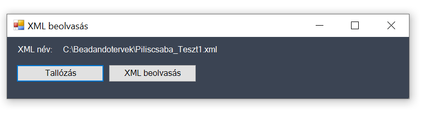 XML beolvasás fájlnévvel